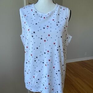 Croft & Barrow extra large red white and blue tank stars July 4th  fireworks